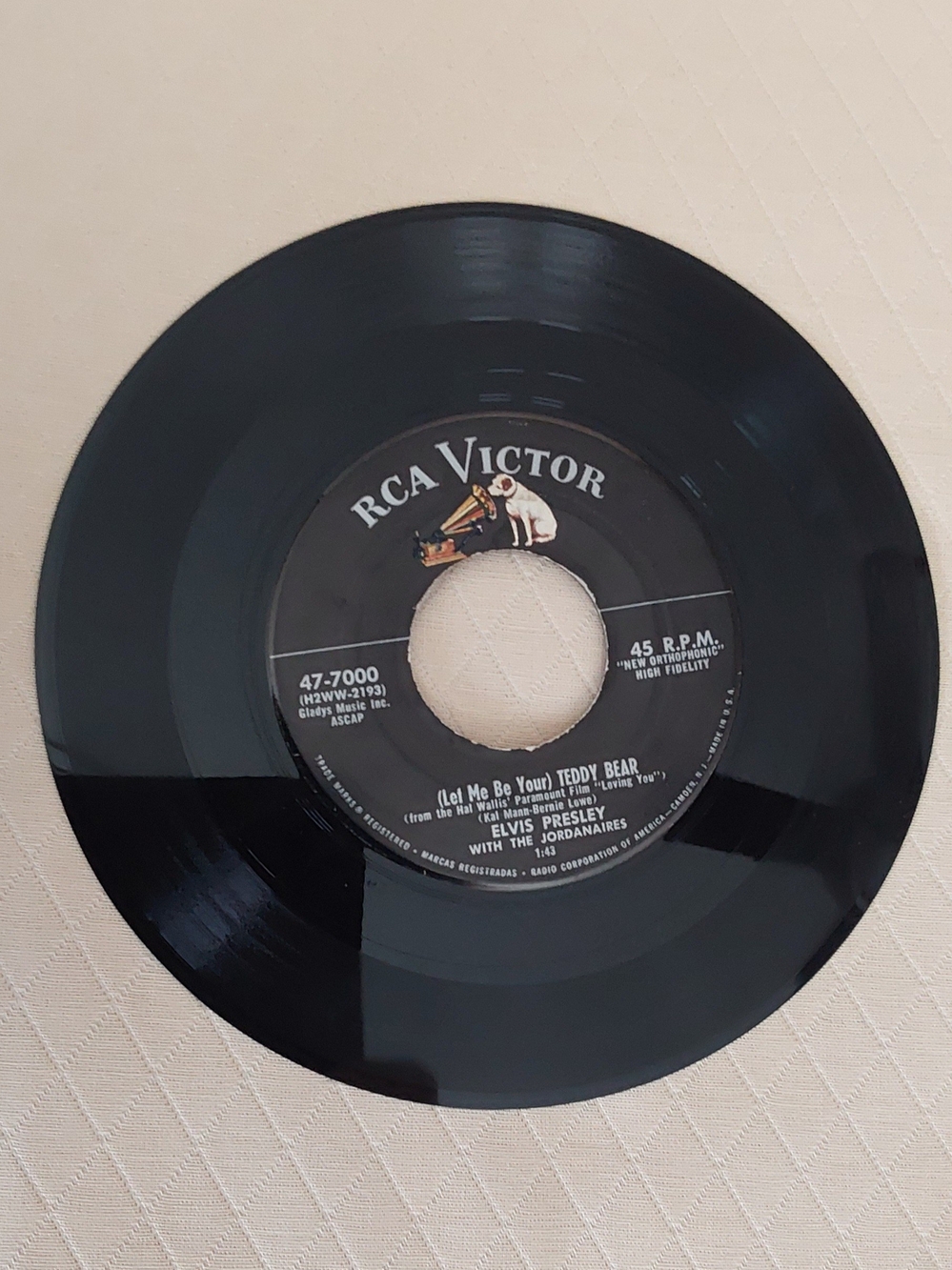Elvis Presley 45 RPM Teddy Bear/Loving You